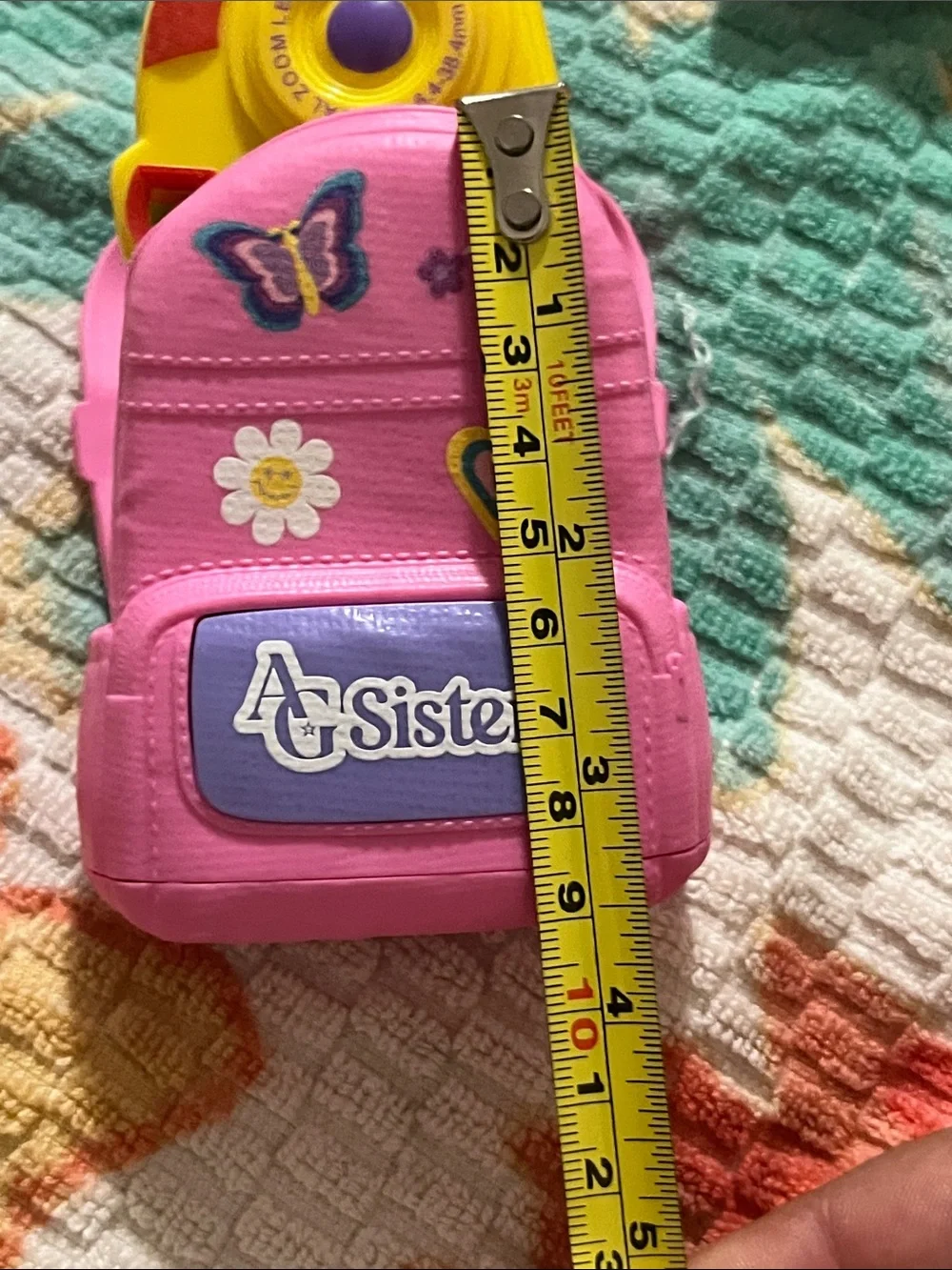 Pink Kids Mini Backpack with Butterfly & Heart Patches